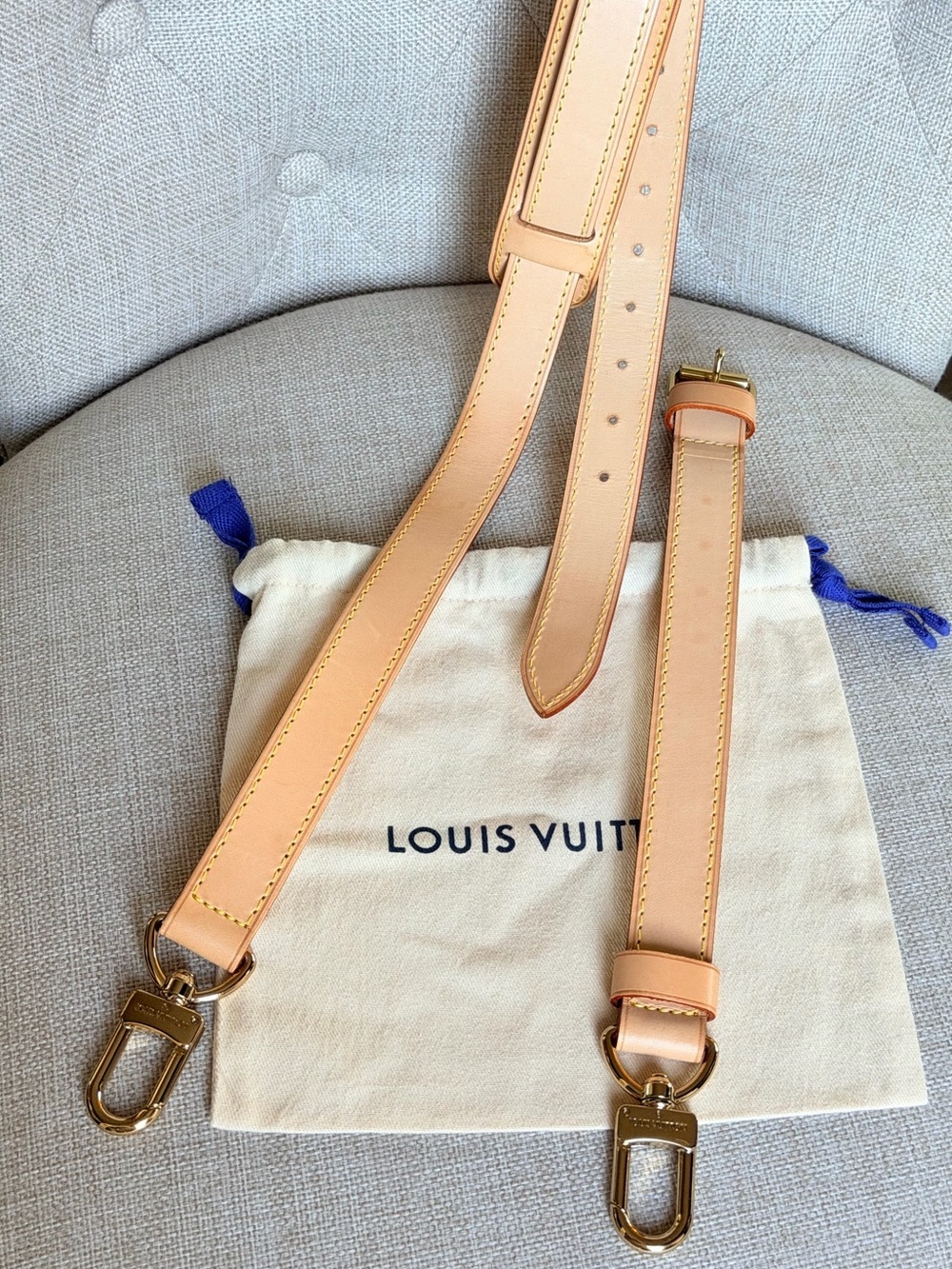 Louis Vuitton Travel Keepall Adjustable Vachetta Leather Strap w/ Box & Dust Bag - Picture 6 of 16
